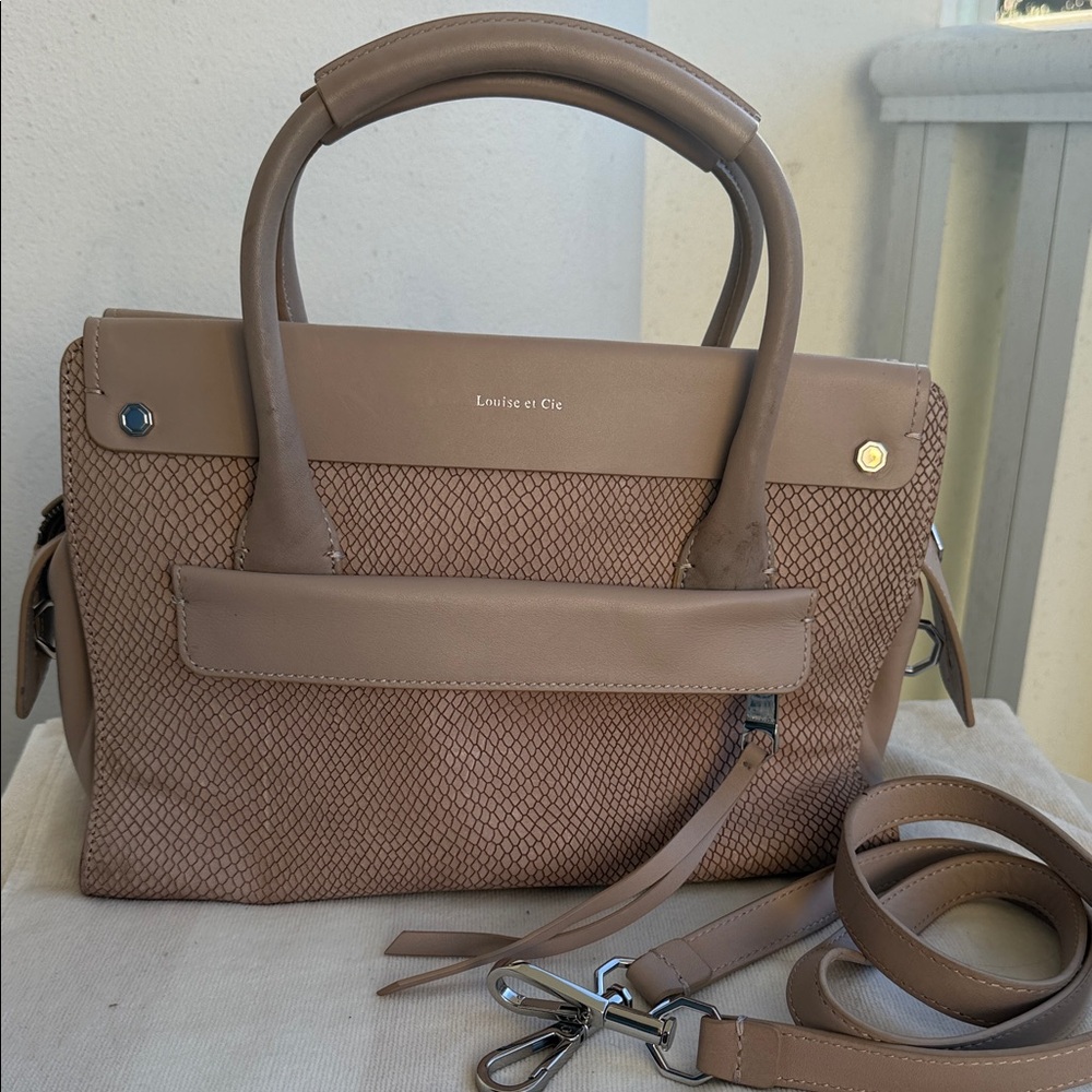 Louise et Cie Beige Textured Satchel